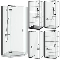 Shower cabins Radaway Nes 8 Black set 136