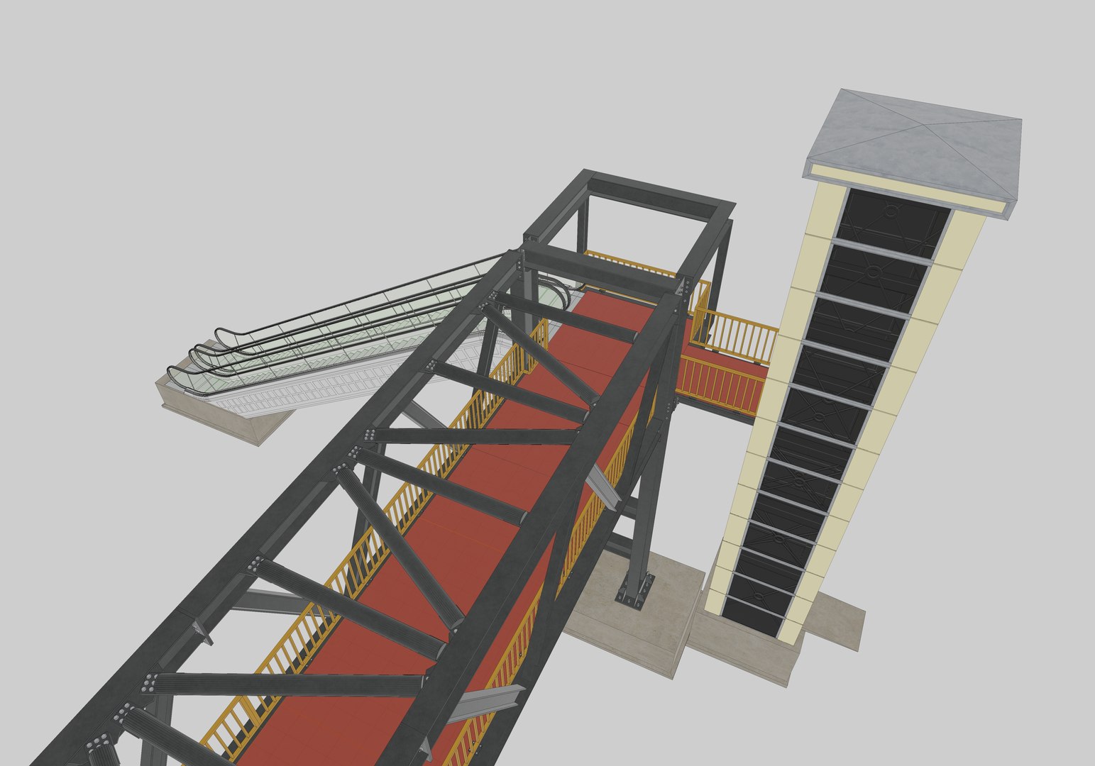 3D Steel Pedestrian Bridge-Elevator-Escalator-Truss Type-23 https://p.turbosquid.com/ts-thumb/xX/qEZBiS/SF/19/jpg/1650466090/1920x1080/fit_q87/456d29dd47cf5c610329703ecd3b8a13a317402f/19.jpg