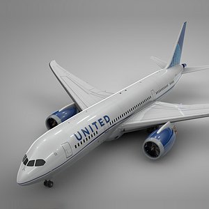 3D boeing 787 dreamliner united