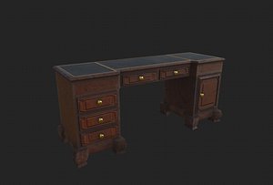 3D Low Polygon Victorian Desk model