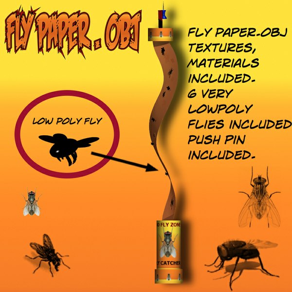 fly paper 3d model