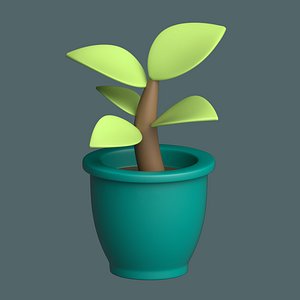 3D Low Poly Cartoon Houseplant model