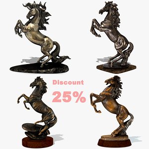 3d horse statuettes 1 model