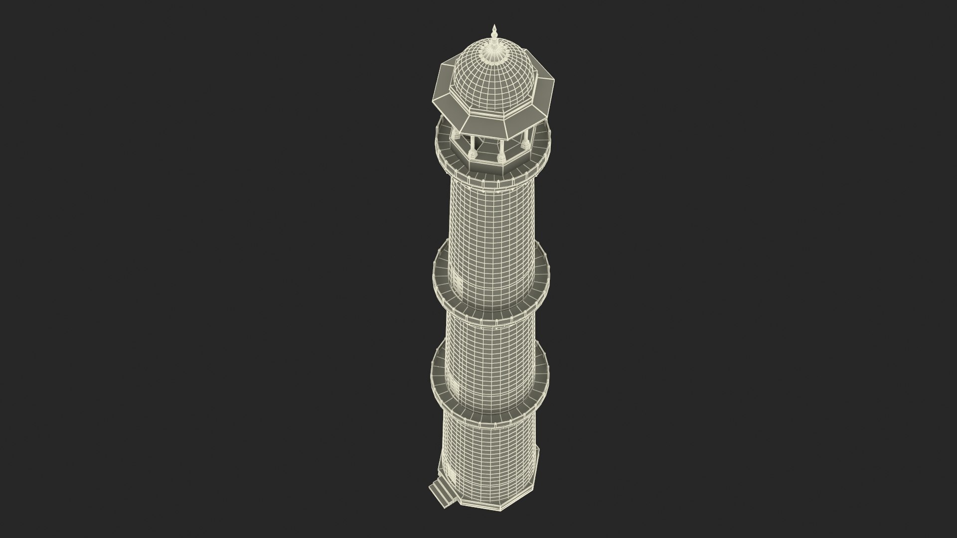 Indo-Islamic Tower With Balcony Model - TurboSquid 2438317
