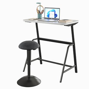 3D model Work desk and chair Gladhoejden Nilserik