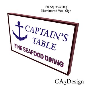 illuminated wall sign 3d obj