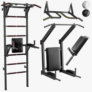 Set - Swedish wall horizontal bar-press folding bars and horizontal bar wall