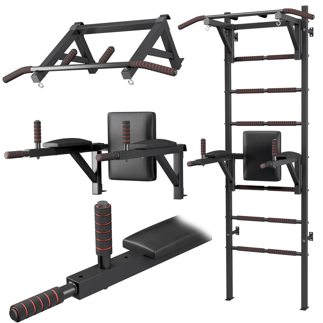 3D Set Swedish Wall Horizontal Barpress Folding Bars And Horizontal