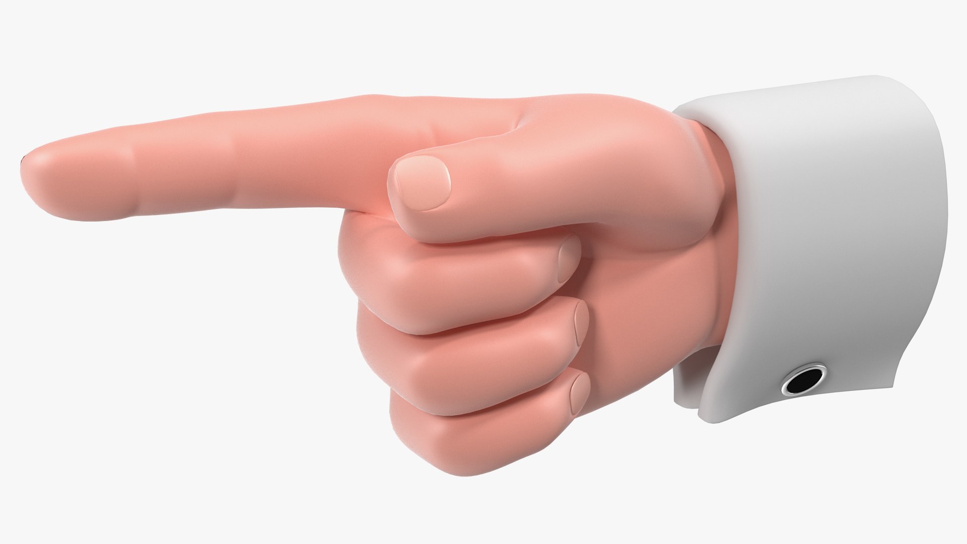 Cartoon Man Hand Pointing Gesture 3D model preview