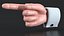 Cartoon Man Hand Pointing Gesture