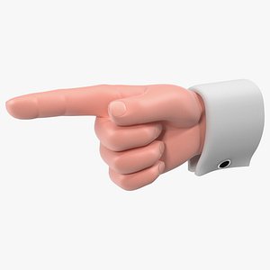 Cartoon Man Hand Pointing Gesture