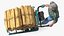 Elderly Man Makita DCU180ZF Electric Wheelbarrow with Wood Rigged for Maya