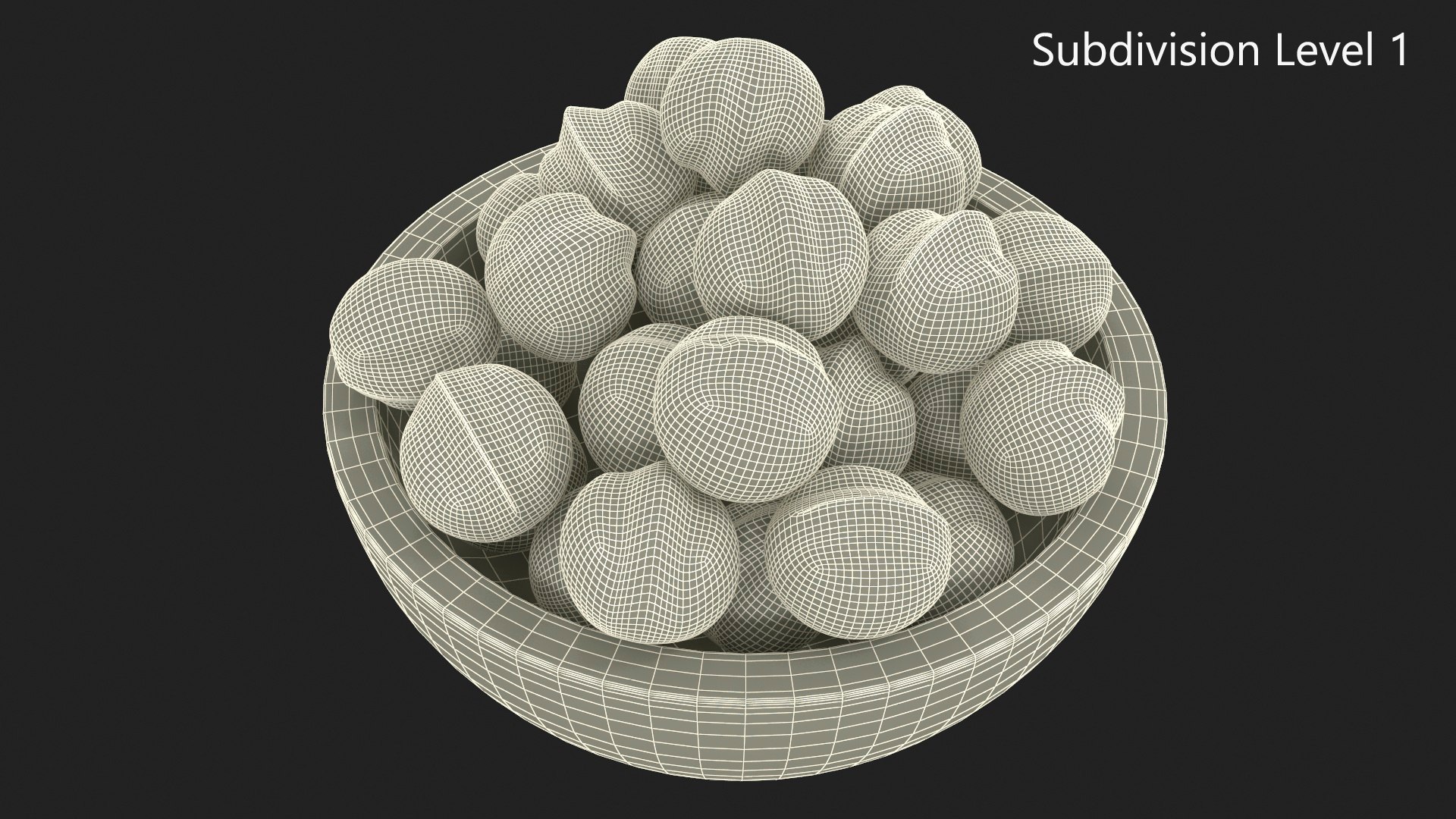 3D Model Wooden Bowl Of Peeled Macadamia Nuts - TurboSquid 2180380