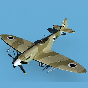3D model Supermarine Spitfire Mk XXII V09 Isreali