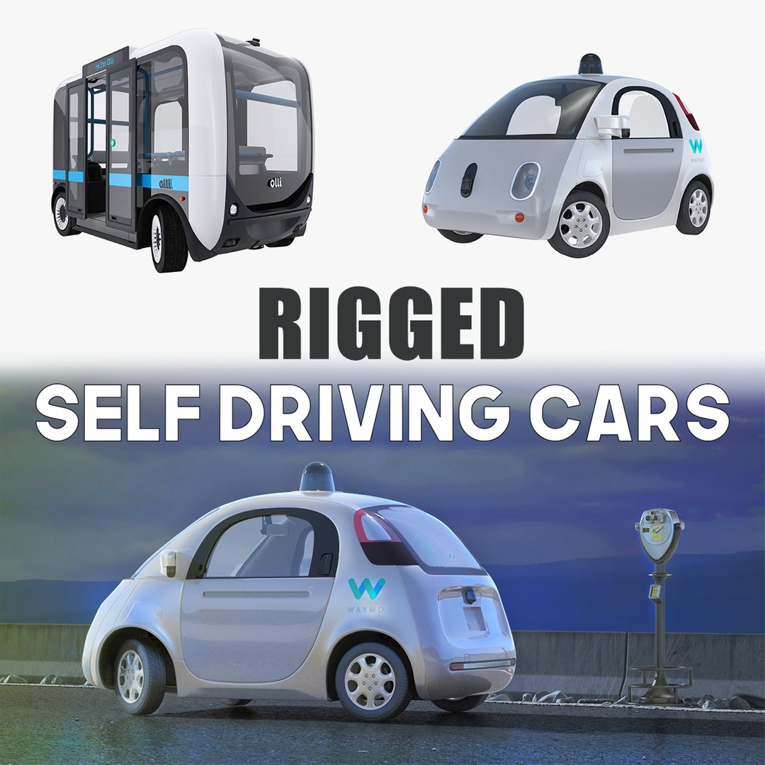Rigged Self Driving Cars Collection 3D model preview
