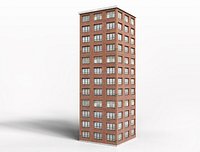City Building Photorealistic Asset 12 Floor - Edificio y Ciudad Low-poly