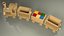 wooden train 3d obj