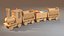 wooden train 3d obj