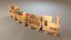 wooden train 3d obj