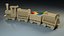 wooden train 3d obj