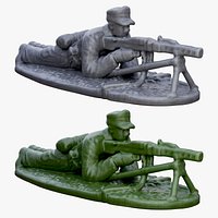 Plastic Toy Soldier Army WW2 Gray and Green