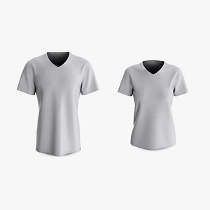 Male and Female T-Shirt Dropped Shoulder V Collar Short Sleeve Collection
