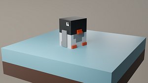 Voxel Low Polly Animal Penguin model