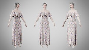 Dress 18 Gradient Wave Pattern