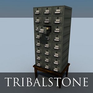 3d model antique card file