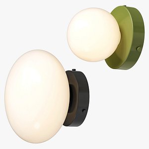 3D Assembly Line Mushroom and Orb Surface Mount model
