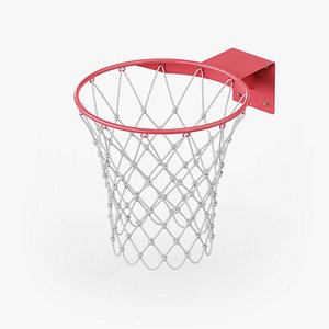 Red Wall-Mounted Basketball Hoop 01