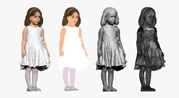 001116 little girl in white dress 3D model - TurboSquid 1719513