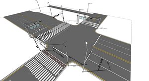 street road traffic 3D model