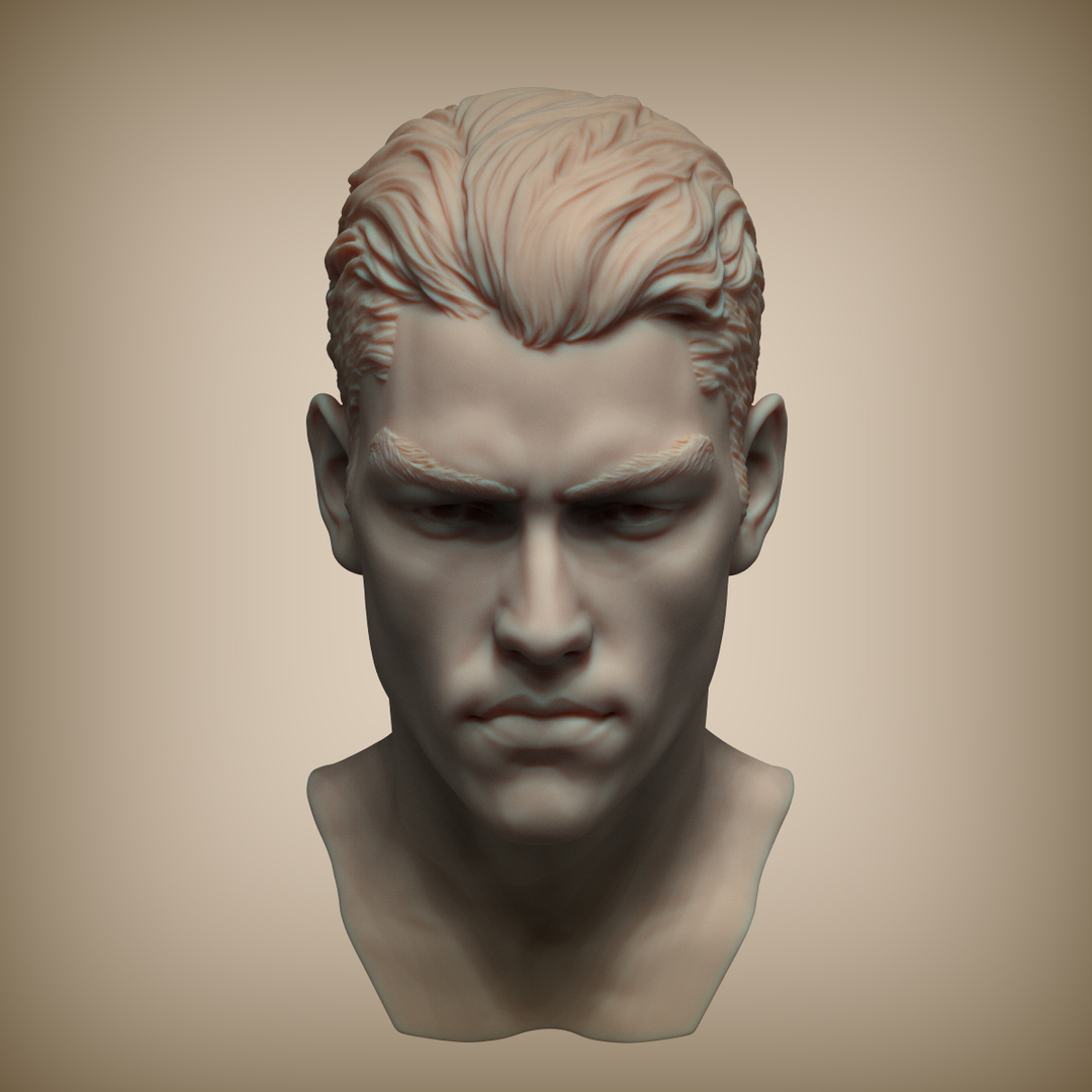 3d zbrush mans head