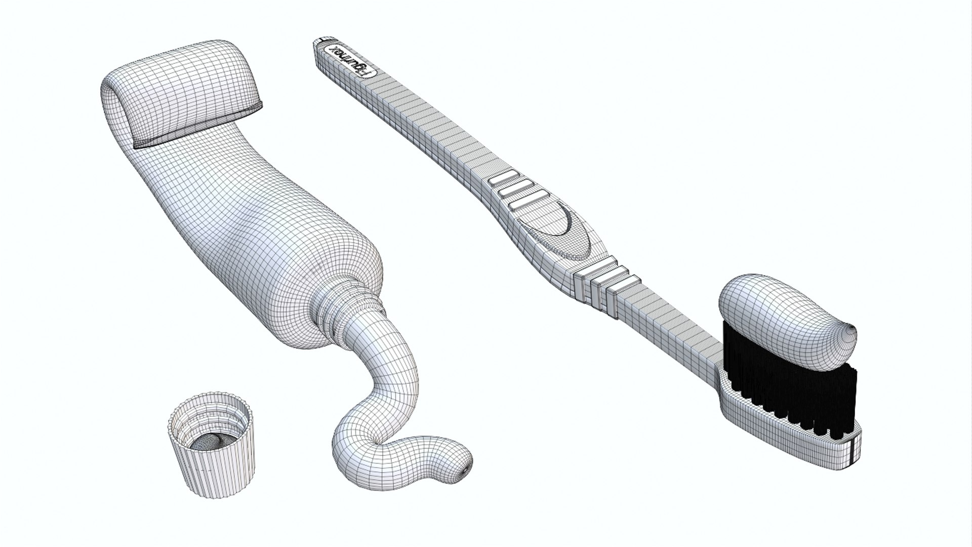Toothpaste And Toothbrush Model - TurboSquid 2102997