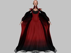 3D victorian gothic dress 5