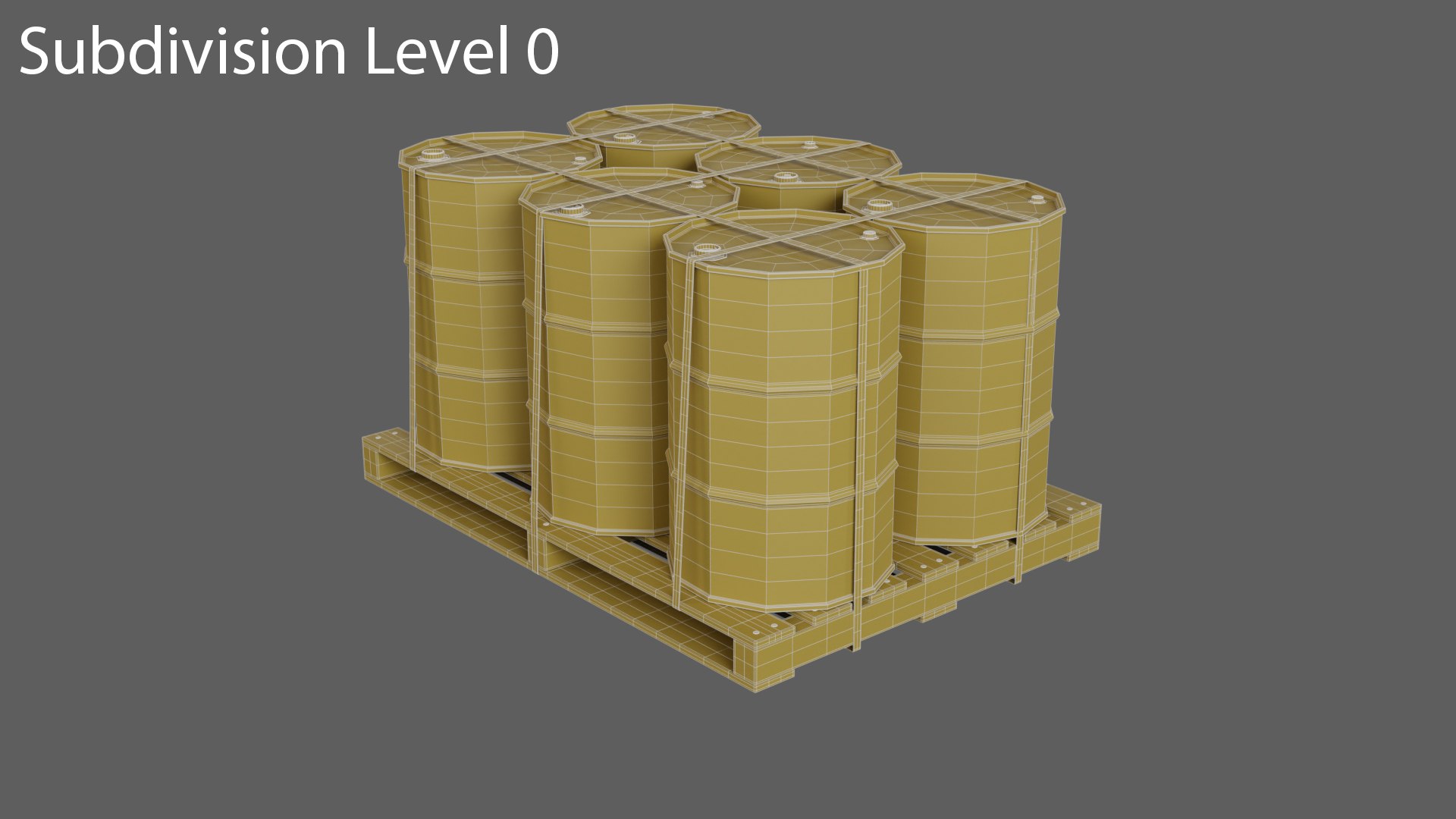 Black Barrels with Pallet model https://p.turbosquid.com/ts-thumb/xZ/IvTEh8/82/wireframe_subdivisionlevel0/jpg/1704706506/1920x1080/fit_q87/2f6db6f7ebb15f3e398effe725e81657a2d24d75/wireframe_subdivisionlevel0.jpg