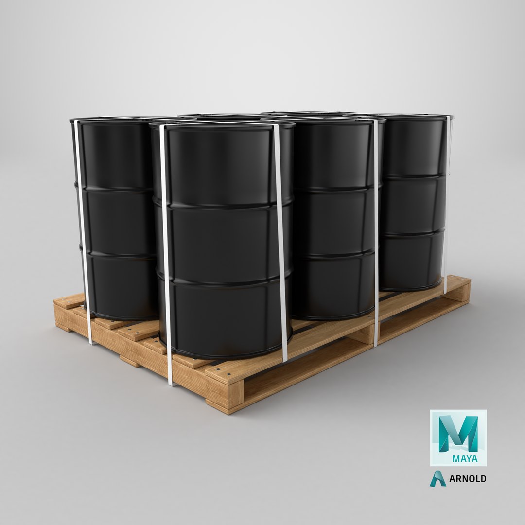 Black Barrels with Pallet model https://p.turbosquid.com/ts-thumb/xZ/IvTEh8/ph/stemcell_maya_arnold_render/png/1714657676/1920x1080/fit_q87/df1e43d0bab6f559ae3ce60804e2437a1b5de4ff/stemcell_maya_arnold_render.jpg