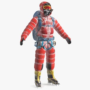 3D model Everest Climber in a Snow-Covered Suit