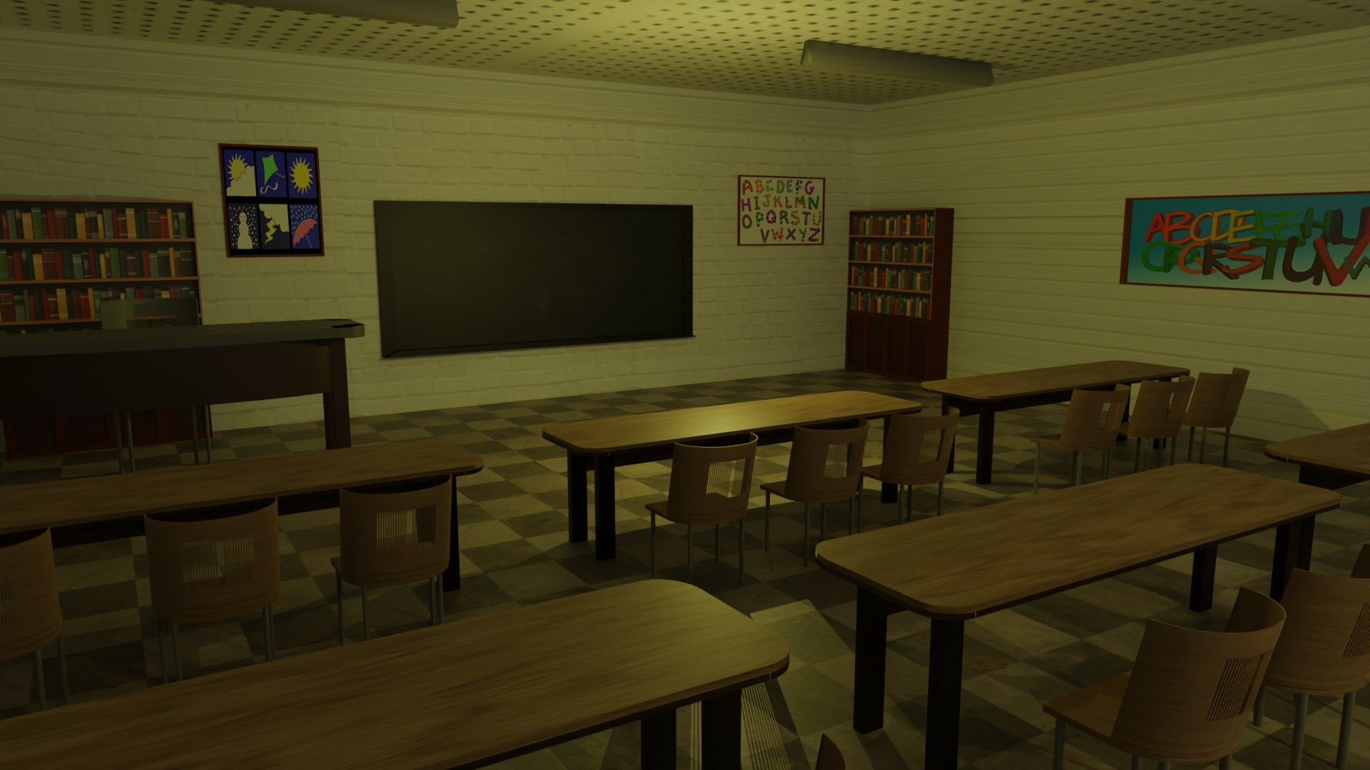 3D Classroom Model - TurboSquid 2132171