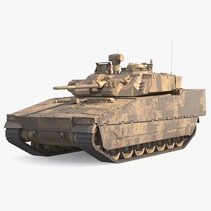 Dirty Armored Tank Vehicle Sand Camouflage