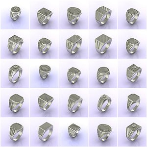 3D 76 Gents Ring Group - Men s Ring - STL READY FILES 3D print model model