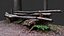 Log bench in the forest