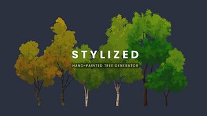 Stylized Hand Painted Tree Generator 3D
