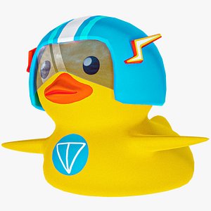 3D Cartoon Duck Telegram Modular PBR model