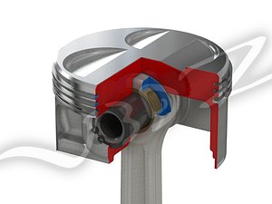 3d model piston cutaway