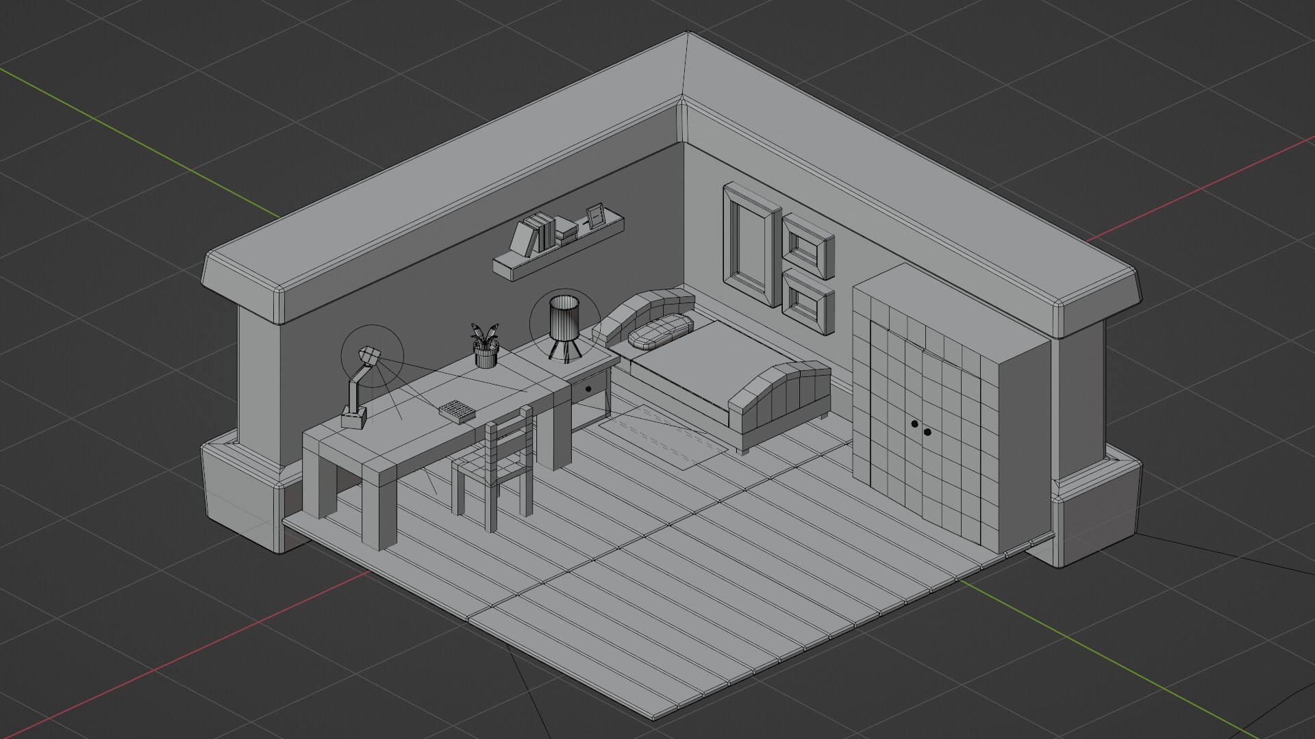 Low poly bedroom 3D model https://p.turbosquid.com/ts-thumb/xZ/eJlR4O/mw/camerawireframe0001/jpg/1650698438/1920x1080/fit_q87/d264af1a8bb38e663fff542e4452360acc43f511/camerawireframe0001.jpg