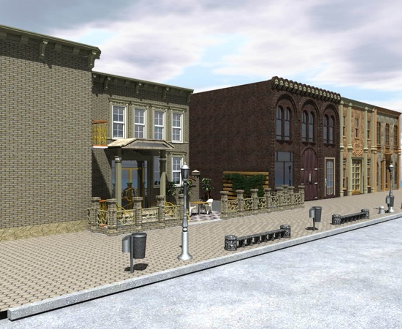 City Street Citypart 3d Model