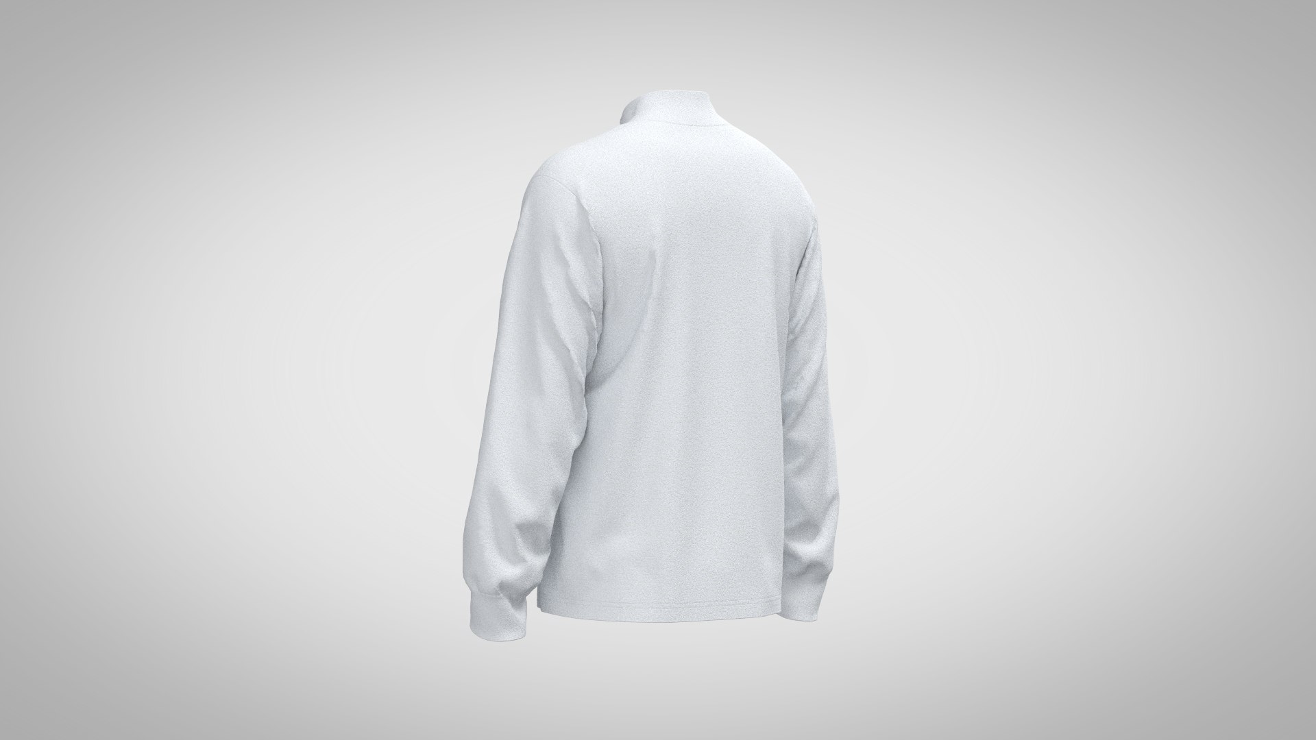 Mock Neck Long Sleeve T-Shirt 3D Model - TurboSquid 1960417