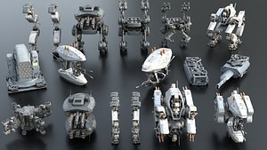Heavy Big Mecha Unit Kitbash Pack 17 Units